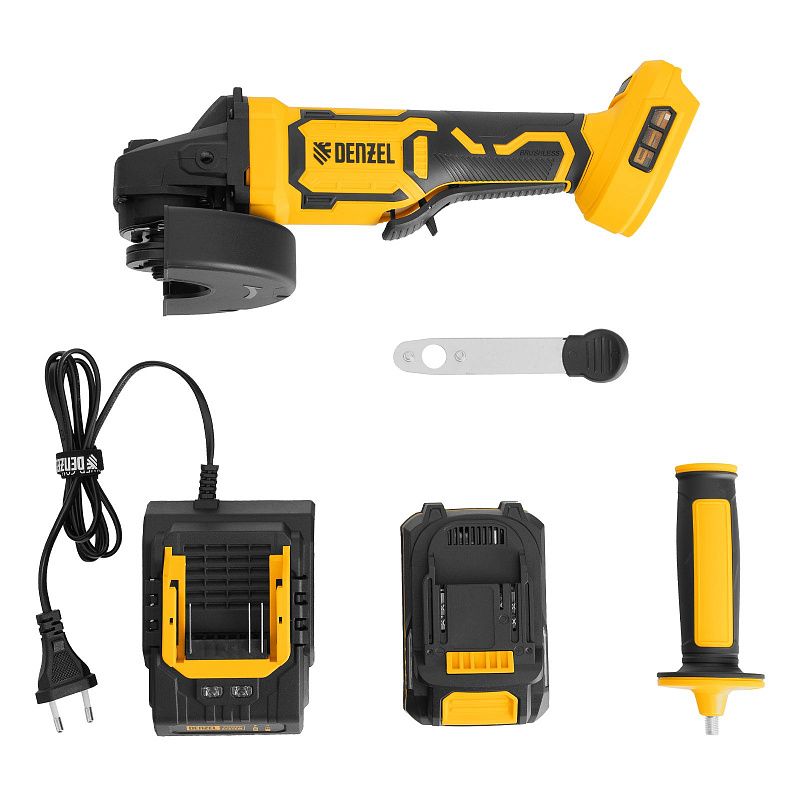 Машина шлифовальная угловая аккумуляторная бесщет. AGH-BL-20-125, Li-Ion, 20 В Denzel 27010