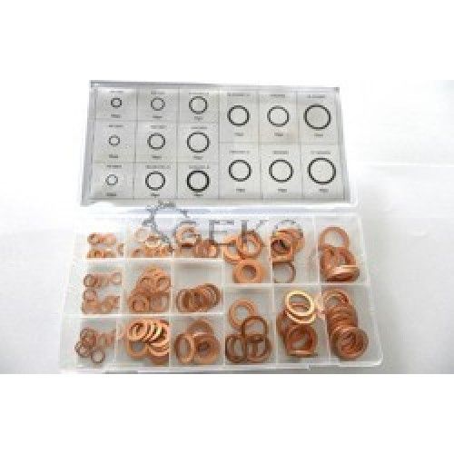 Набор медных прокладок, шайбы (150шт.) Geko G02807