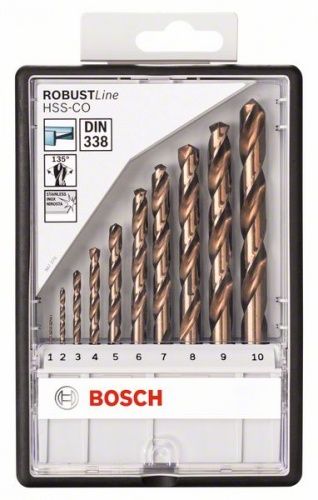 Набор сверл по металлу Robust Line HSS-Co 1-10 мм (10 шт) BOSCH (2607019925)