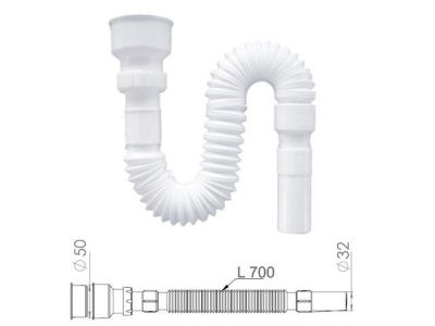 Сифон для писсуара гофрированный, AV Engineering AVE129789