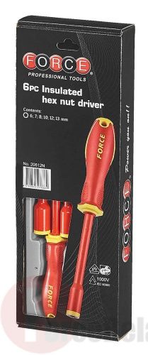 Набор диэлектрических 6-гр отвёрток-головок 6-13 мм 6 пр. Force 20612N