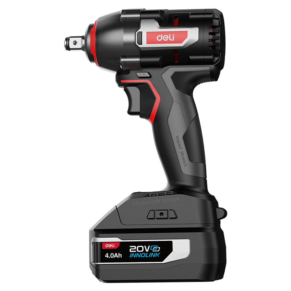 Аккумуляторный гайковерт Deli RS EDE231, 20 В, 500 Нм, 2 АКБ, 4 Ач, З/У 2А, коробка