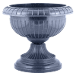 Вазон на ножке большой D 395 мм, тёмный камень Пластик Репаблик IG145110026