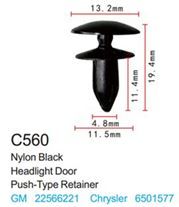 Клипса для крепления внутренней обшивки а/м Крайслер пластиковая 100 шт Forsage F-C560(Chrysler)