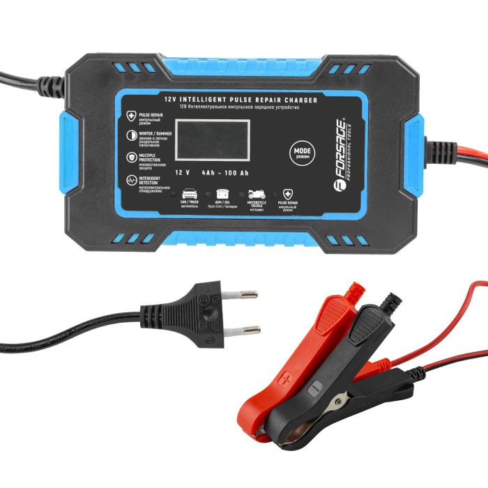 Устройство зарядное импульсное для АКБ с жидкокристаллическим дисплеем 12В Forsage F-1206