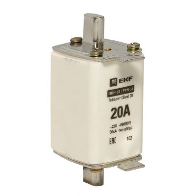 Плавкая вставка ППН-33 160/ 20А габарит 00 EKF fus-33/160/20