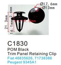 Клипса для крепления внутренней обшивки а/м Фиат пластиковая 100 шт Forsage F-C1830(Fiat)