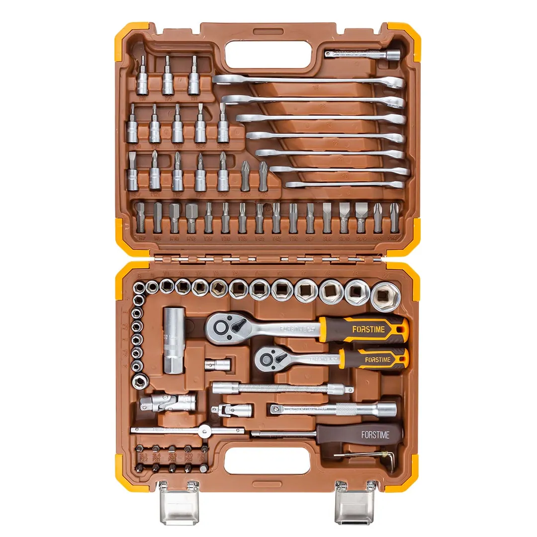 Набор инструментов 82 пр. 1/4''&3/8'' 6-гр. FORSTIME FT-4821-5DS
