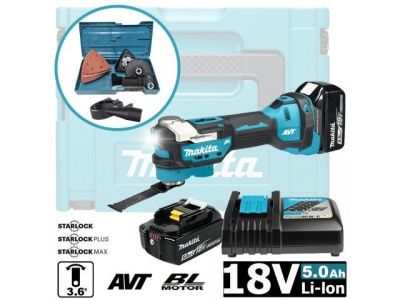 Аккум. многофункциональный инструмент, реноватор DTM 52 RTJX1 MAKPAC, 18.0 В, 2 акк., 5.0 А/ч, Li-Ion, 20000 об/мин Makita DTM52RTJX1