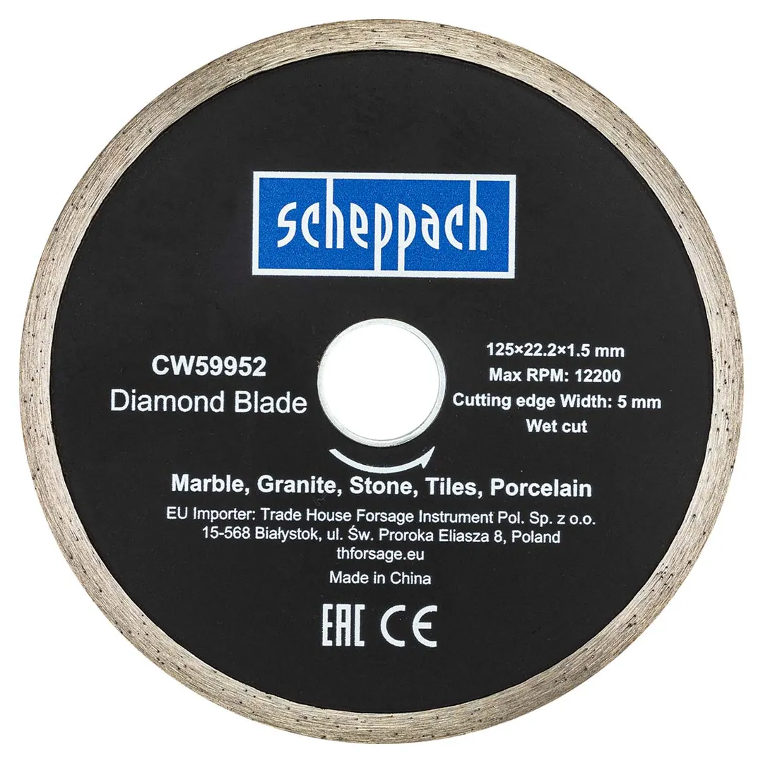 Алмазный отрезной круг 125х22,2х1,5 мм Scheppach Sch-CW59952