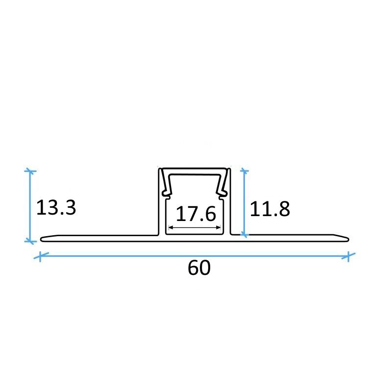 Профиль алюминиевый накладной в гипсокартон RIGEL-2013D, с экраном, цвет алюминий, 2м, в комплекте 4 заглушки, AKS 121515