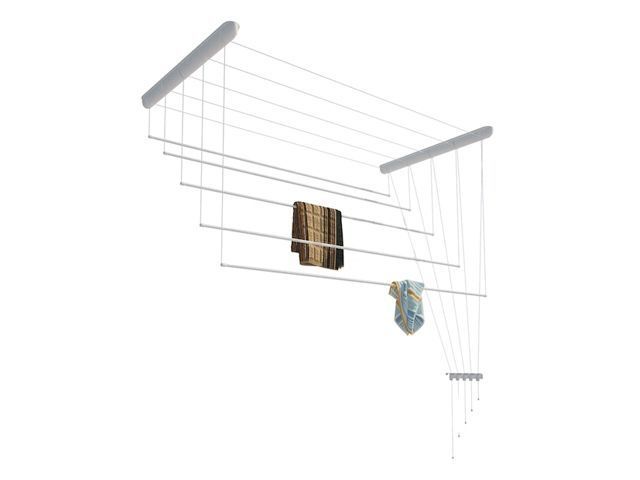 Сушилка для белья потолочная стальная 1,5 м, 5 стержней, белая, 5 стержней Лиана СП-003