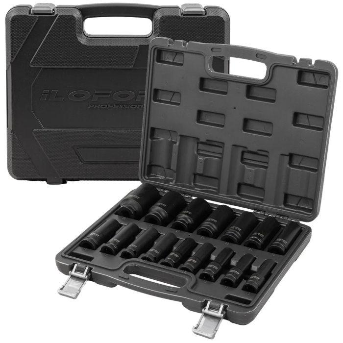 Набор головок ударных глубоких 10-32 мм 1/2'' 6-гр 16 пр ILOforce IF-4167-5MPB