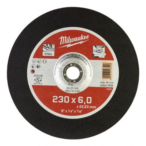 Шлифовальный диск по металлу SG 27/230х6 Milwaukee 4932451483