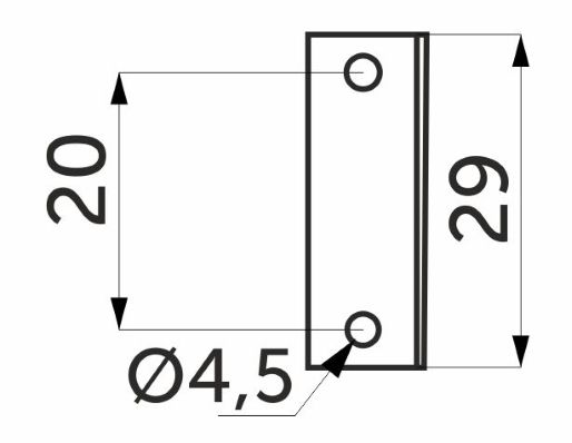 Планка ответная угловая к замку, AKS 117775