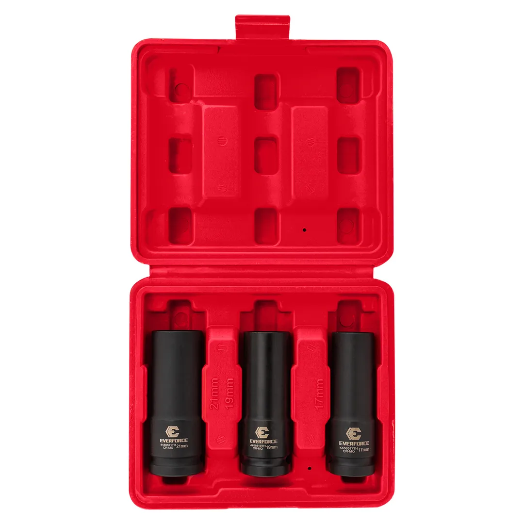 Набор ударных головок 17, 19, 21 мм 1/2'' 6-гр 3пр EVERFORCE EF-4032TH
