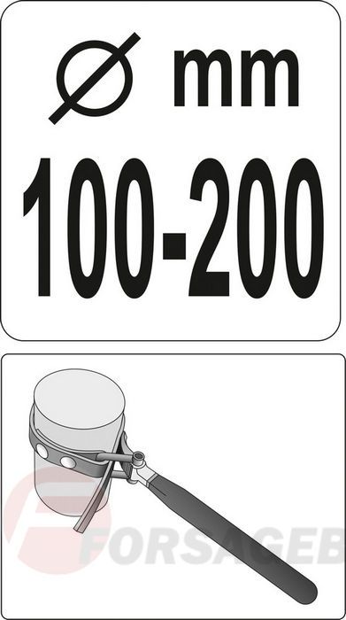 Ключ разводной для масляного фильтра тросовый 100-200 мм Yato YT-0825