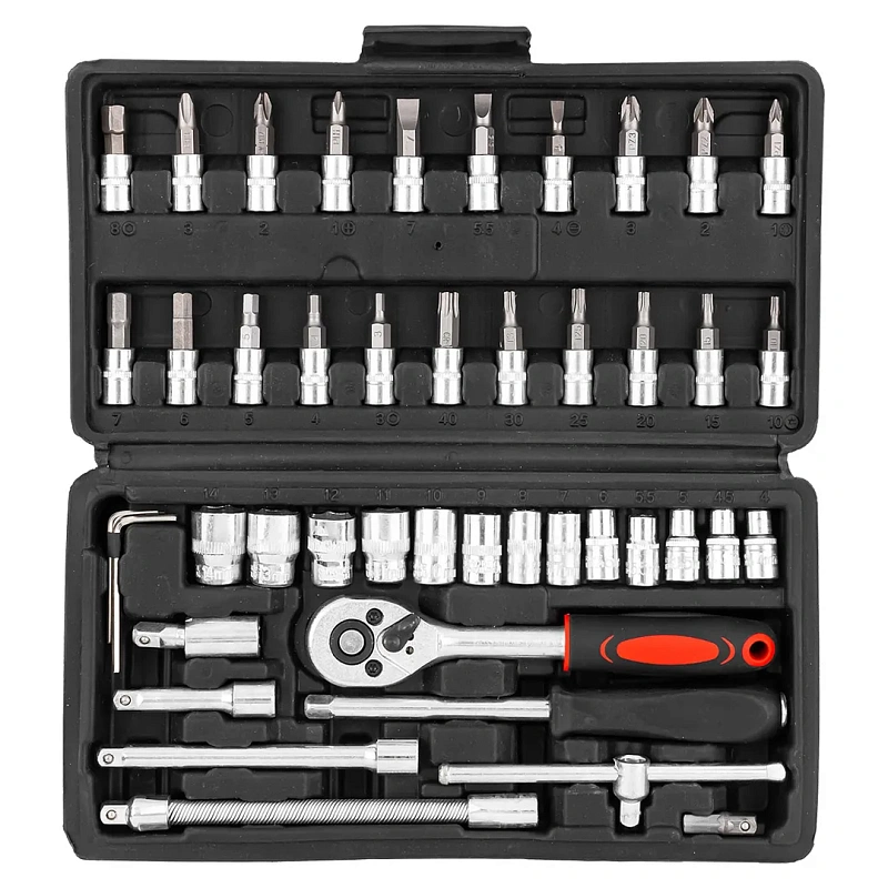 Набор инструмента 46 пр. 1/4'' 6-гр, 4-14 мм ISMA ISMA-2462-46