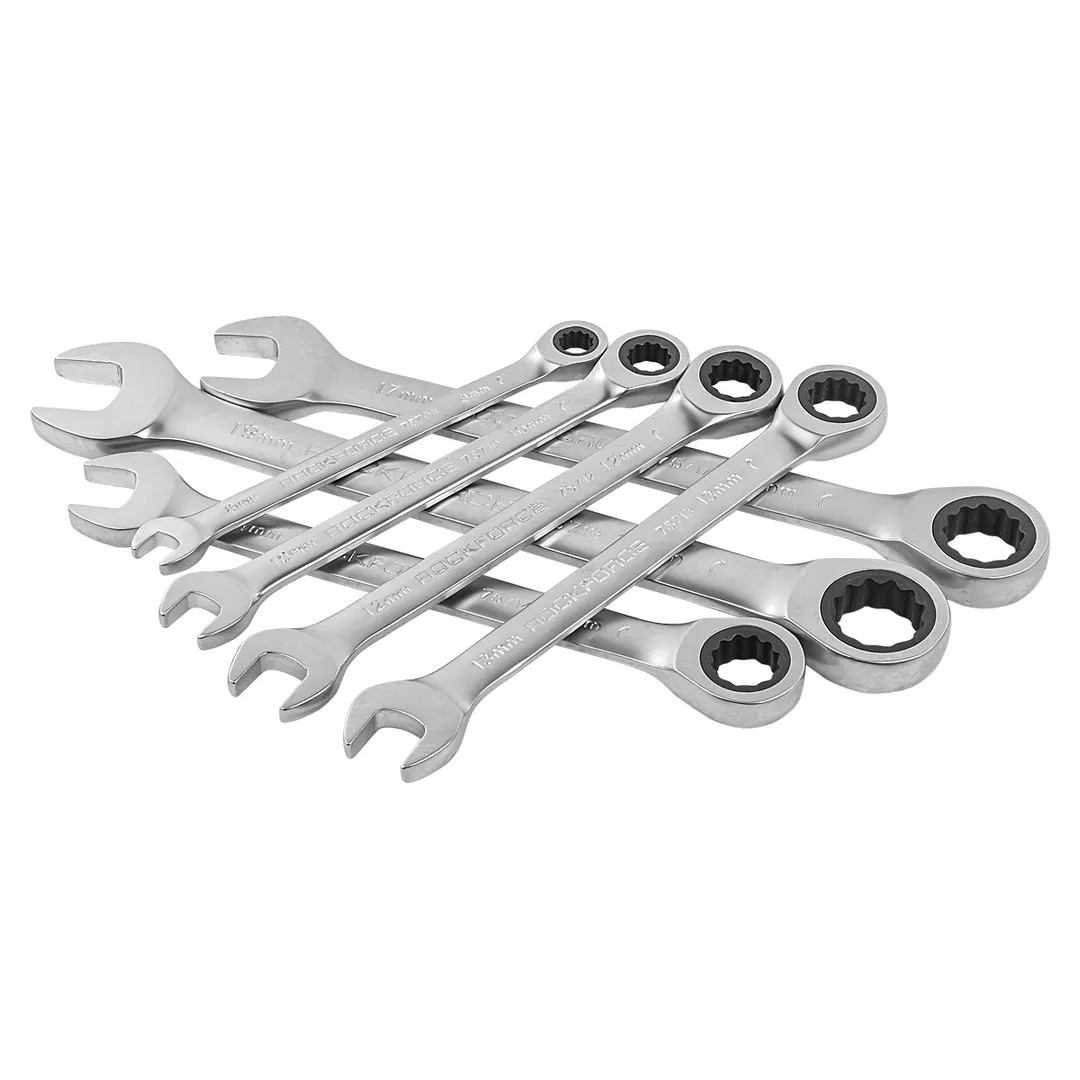 Набор комбинированных трещоточных ключей 7 пр. 8-19 мм RockForce RF-51072