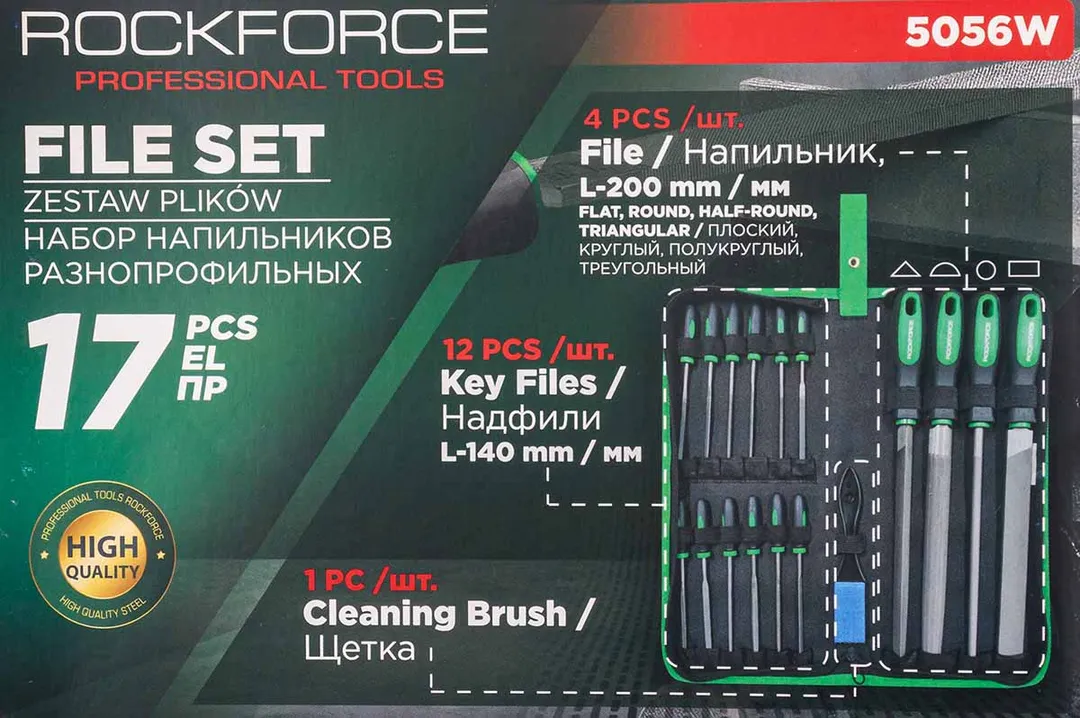 Набор напильников разнопрофильных, 17 шт RockForce RF-5056W