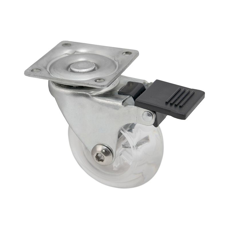 Колесо меб. CRYSTAL/1 d50 h64 с площадкой, прозрачный РП PL 104485