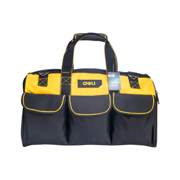 Сумка для инструментов Deli "EDL430118", 430x200x290 мм, 14 карманов, черный, желтый