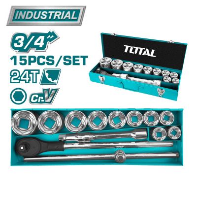 Набор инструментов 3/4" 15 пр. TOTAL THT341151