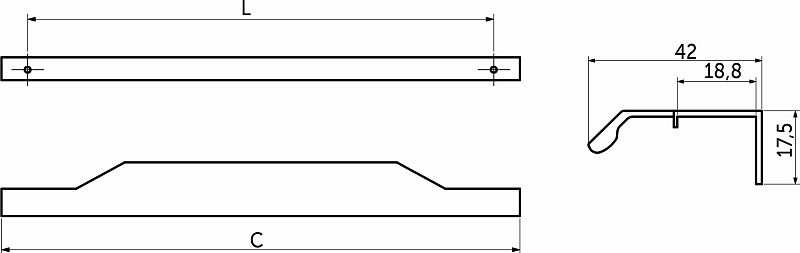 Ручка меб. скоба алюм. KARIDA 240/400 черный матовый AKS 90375