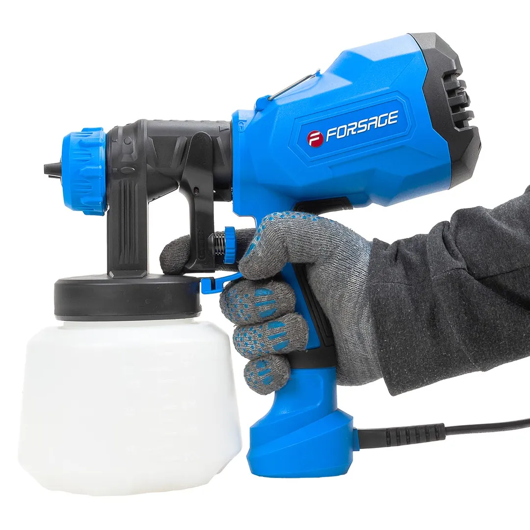 Краскопульт ручной электрический 230В, 400Вт, объем бачка 1 л, макс.расход краски 800мл/мин Forsage F-SG100-640H