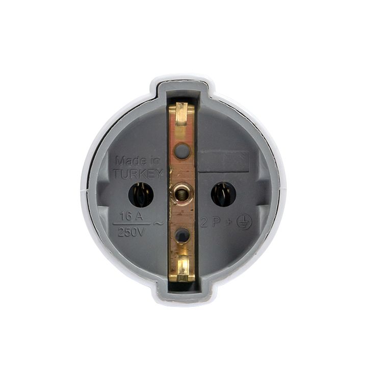 Штепсельное гнездо с заземлением белое 16А 250 В EKF Proxima ASG16-10-r