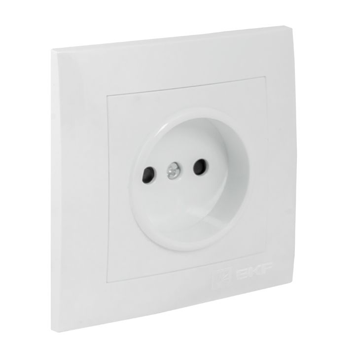 Валенсия розетка 1-местная б/з 10А белая с защ, штор, EKF PROxima EWR10-022-10