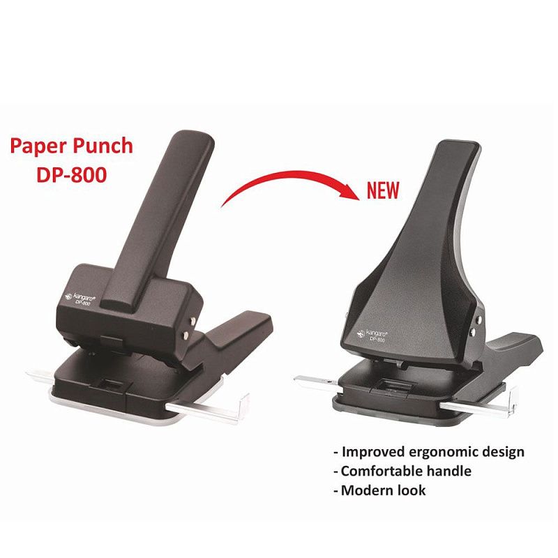 Дырокол Kangaro "DP-800", 63 листа, черный