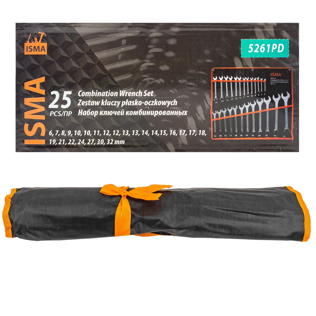 Набор ключей комбинированных 25 пр., 6-32 мм ISMA ISMA-5261PD