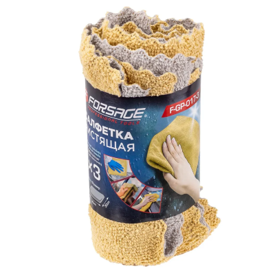 Салфетка чистящая микрофибра а/м 30х30 см 3 шт Forsage F-GP-017-3