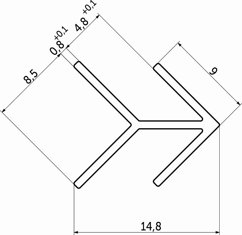 Планка угловая 4 ёлочка матовая (L=0.6) AKS 36166