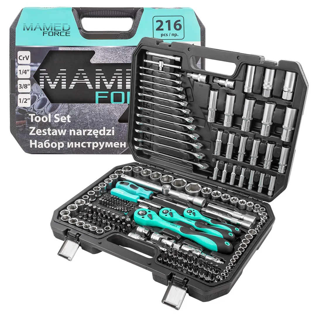 Набор инструментов 6-гр 216 пр. 1/4"&3/8"&1/2" MAMEDFORCE MF-38841
