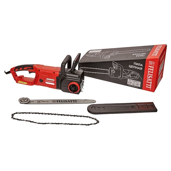 Пила ручная электрическая цепная, 2000 Вт, 40см, 16"-3/8", 14м/с., безинструм..натяжен., плавн. пуск Felisatti ПЦ-16/2000ТН Felisatti (500.5.3.00)