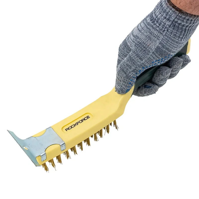Щетка по металлу ручная с прорезиненной рукояткой RockForce RF-340123316