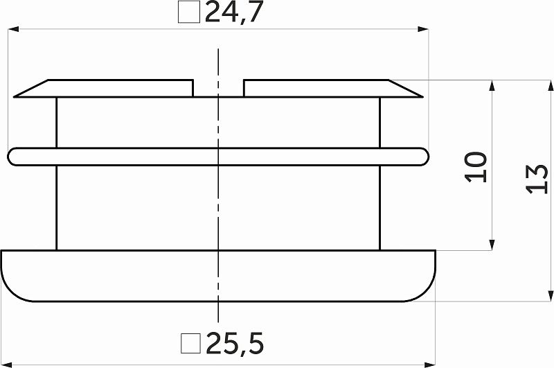 Заглушка для квадр. трубы 25*25 QUADRO, черный AKS 113432