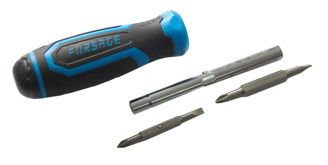 Отвертка-держатель 200 мм с набором бит 5 пр. Forsage F-303843