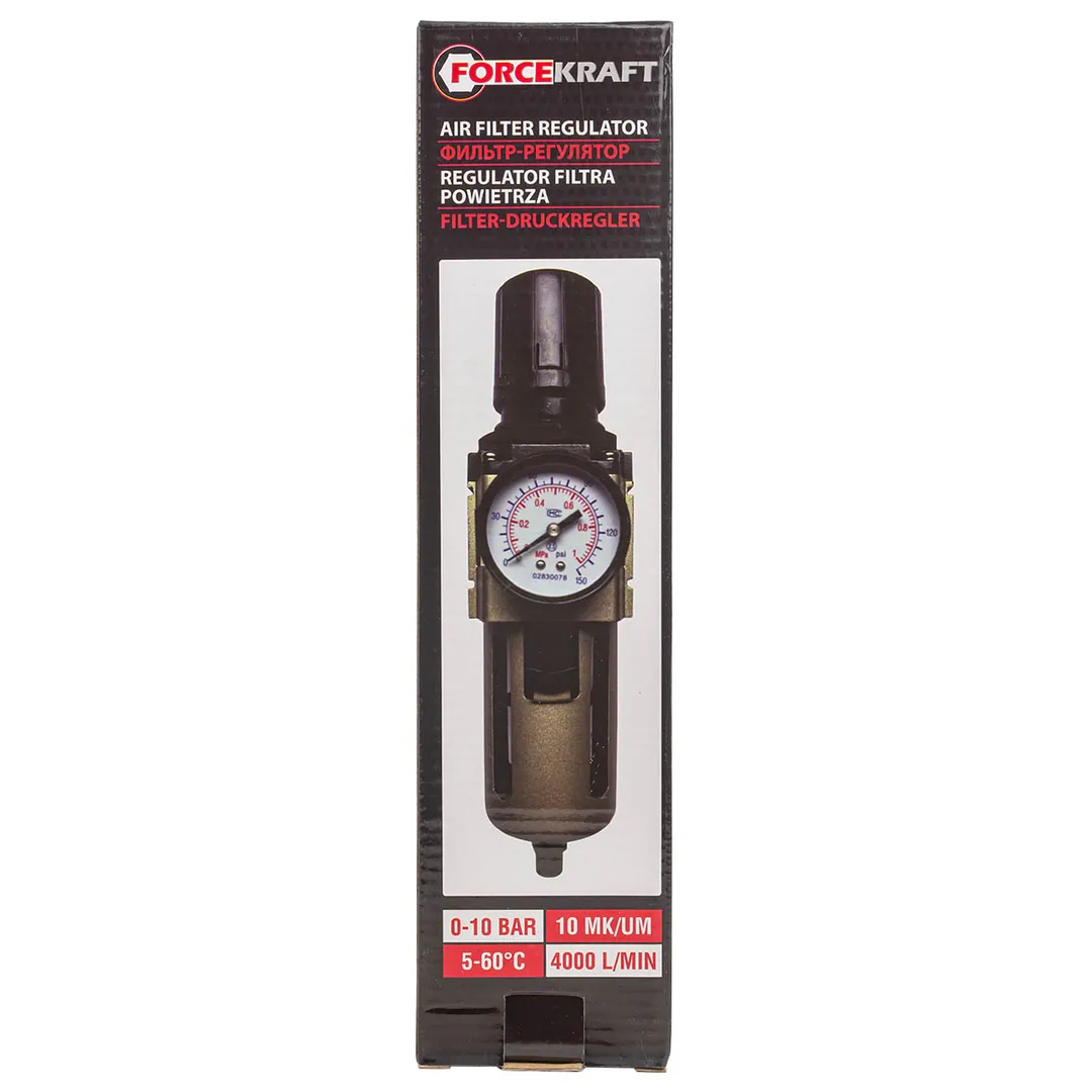 Фильтр-регулятор с индикатором давления 3/8" ForceKraft FK-AW4000-03