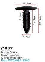 Клипса для крепления внутренней обшивки а/м Форд пластиковая, 100 шт Forsage C0827(Ford)