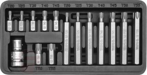 Набор бит 10 мм TorxT20-T55 L30, 75 мм 15 пр. Yato YT-0411