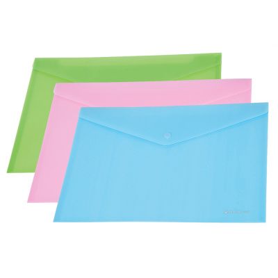 Папка-конверт на кнопке Panta Plast "C4535", А4, пастельный зеленый