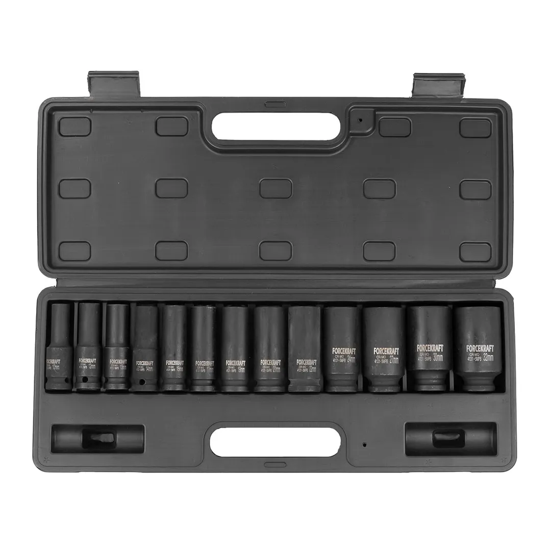 Набор головок ударных глубоких 10-32 мм 6-гр 1/2'' 13 пр ForceKraft FK-4131-5MPB