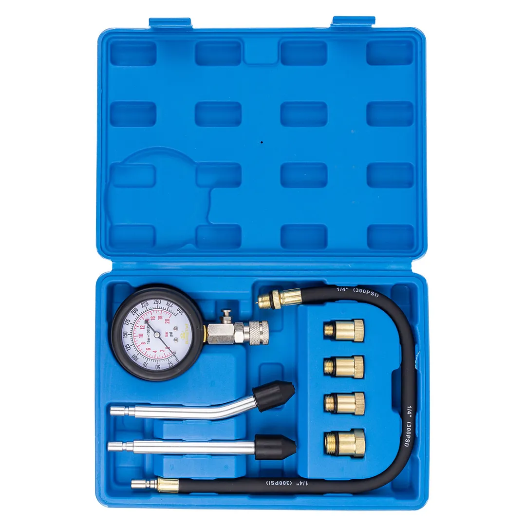 Индикатор компрессии бензинового двигателя, набор 8 пр. KINGTUL KT-908G1