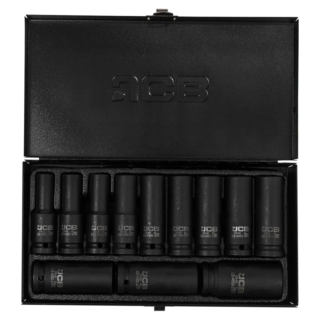 Набор глубоких ударных головок 10-24 мм 12 пр 1/2'' 6-гр JCB JCB-4127-5MPB