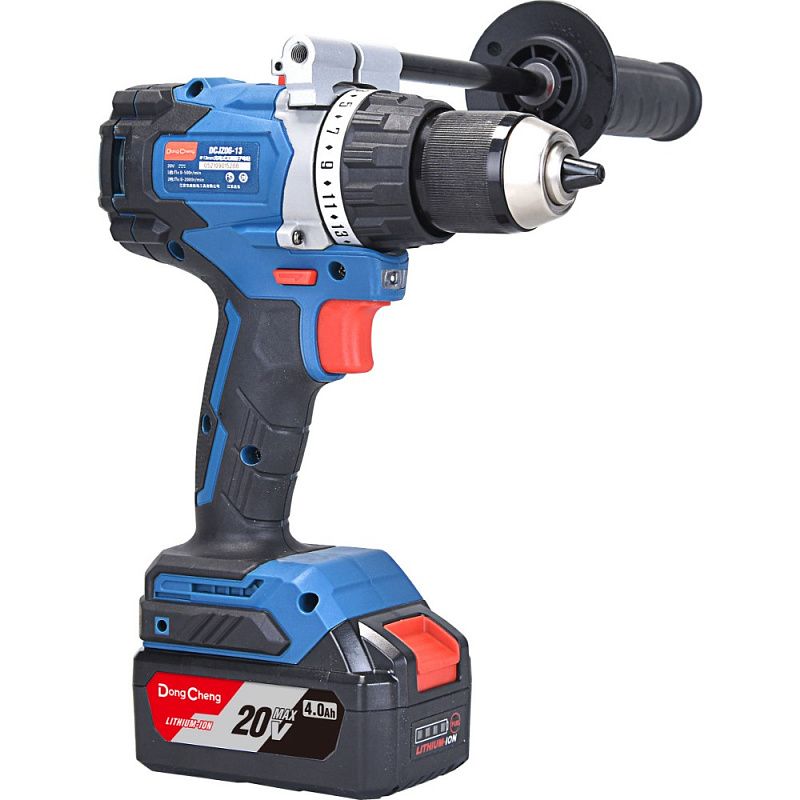 Аккумуляторная дрель-шуруповерт DongCheng DCJZ06-13 (TYPE FK), 20 В, 120 Нм, 2 АКБ, 5 Ач, З/У 4 А
