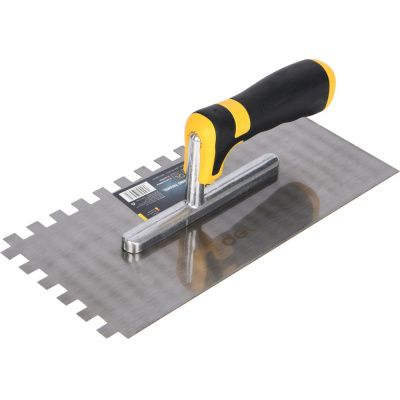 Кельма зубчатая Deli EDL509312, 280х130 мм, желтый, черный