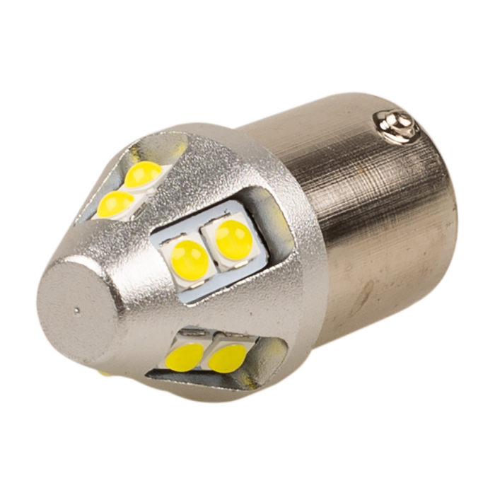 Автолампа диод S25 (P21W) 12/24V 10 SMD BA15s 1-конт Белая комп.2 шт противотуманки/поворот/з SKYWAY S08202093